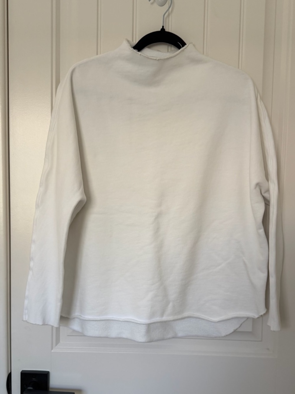 Frank & Eileen | Effie Long Sleeve Funnel Neck Capelet in White - Picture 3 of 7